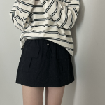 Мини-юбка карго из шуршащего нейлона с поясом на шнурке