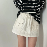 Мини-юбка карго из шуршащего нейлона с поясом на шнурке