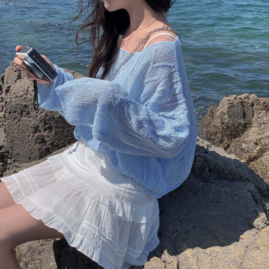 Мини-юбка с ярусами и гороховым принтом на резинке