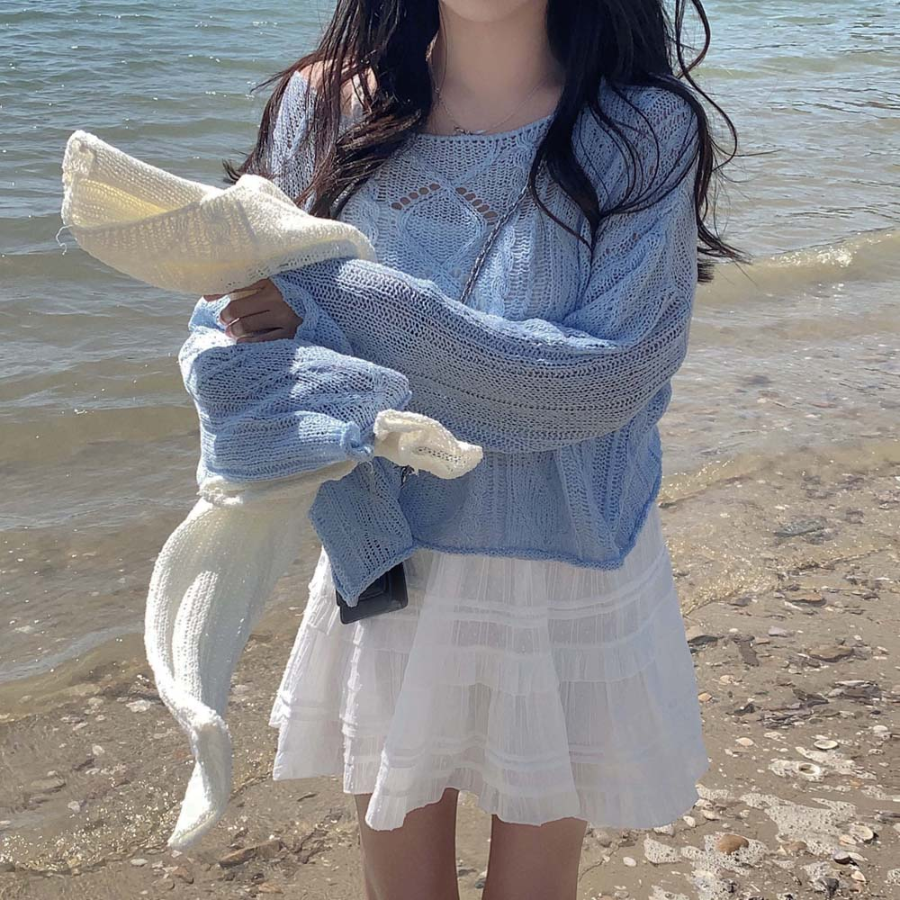 Мини-юбка с ярусами и гороховым принтом на резинке