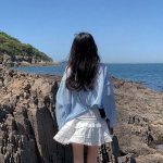 Мини-юбка с ярусами и гороховым принтом на резинке