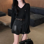 Ретро мини-юбка A-силуэта из денима с поясом