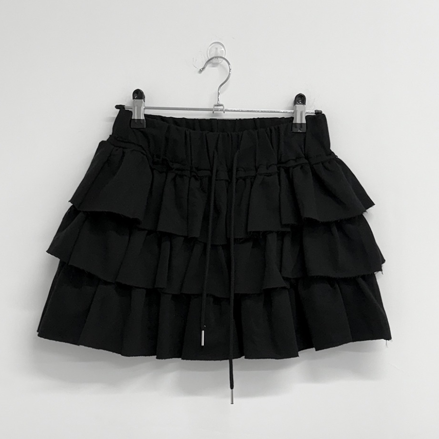 Многоярусная мини-юбка с шёрсткой и сборками