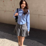 Плиссированная мини-юбка A-силуэта