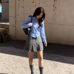 Плиссированная мини-юбка A-силуэта