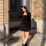 Плиссированная мини-юбка A-силуэта