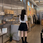 Мини-юбка с воланами и вшитыми шортами