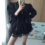 Мини-юбка A-силуэта с многослойными оборками, вышивкой и полупрозрачными вставками