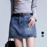 Мини-юбка из денима с низкой посадкой и базовым дизайном