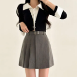 Асимметричная плиссированная мини-юбка-шорты