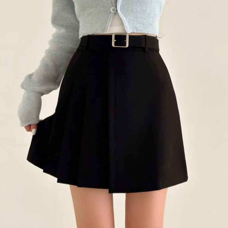 Асимметричная плиссированная мини-юбка-шорты