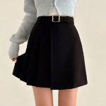 Асимметричная плиссированная мини-юбка-шорты