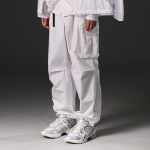 City Leisure Wide Belted Cargo Pants [White]