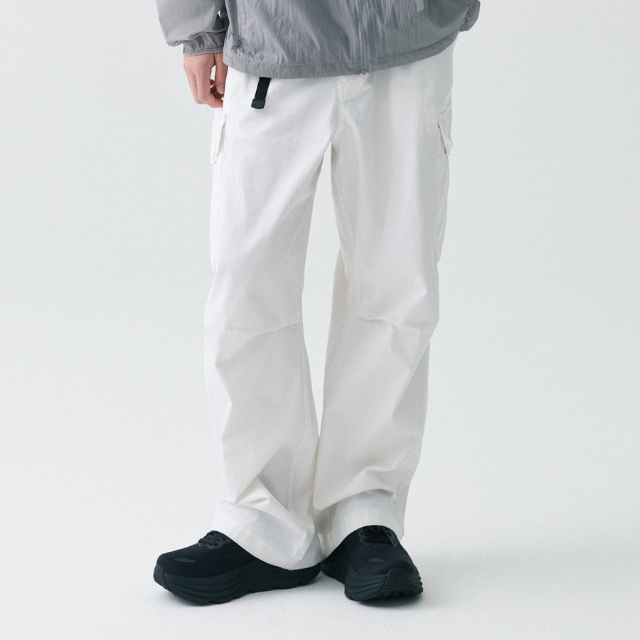 City Leisure Wide Belted Cargo Pants [White]