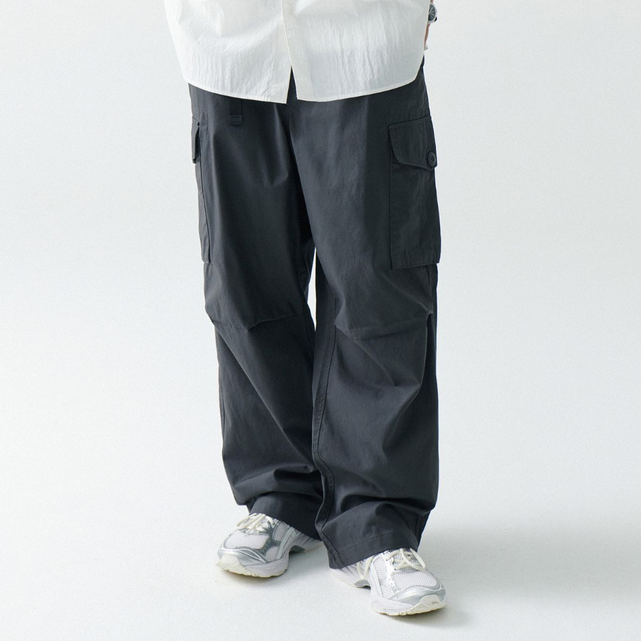 City Leisure Wide Belted Cargo Pants [Gray]