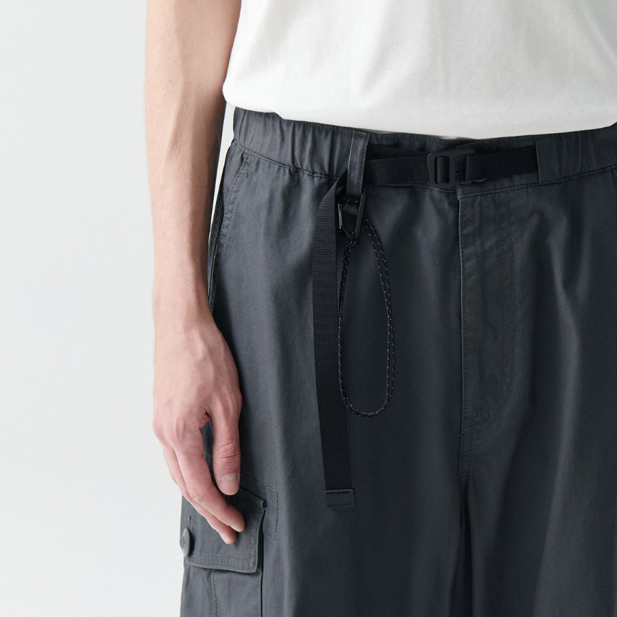 City Leisure Wide Belted Cargo Pants [Gray]