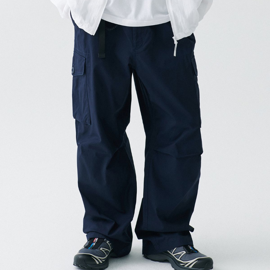 City Leisure Wide Belted Cargo Pants [Navy]