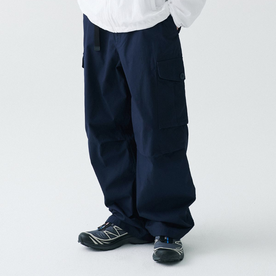 City Leisure Wide Belted Cargo Pants [Navy]