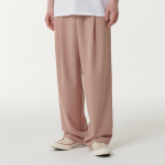 Linen-Like One Tuck Wide Banding Pants [Desert Pink]