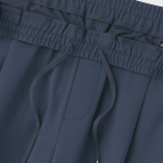 Linen-Like One Tuck Wide Banding Pants [Blue Gray]