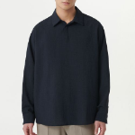 Musinsa Standard Relaxed Linen-Like Tunic Shirt – Navy