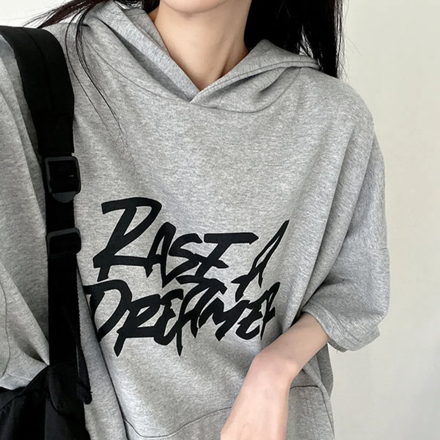 Dream Lettering – оверсайз худи-футболка с коротким рукавом