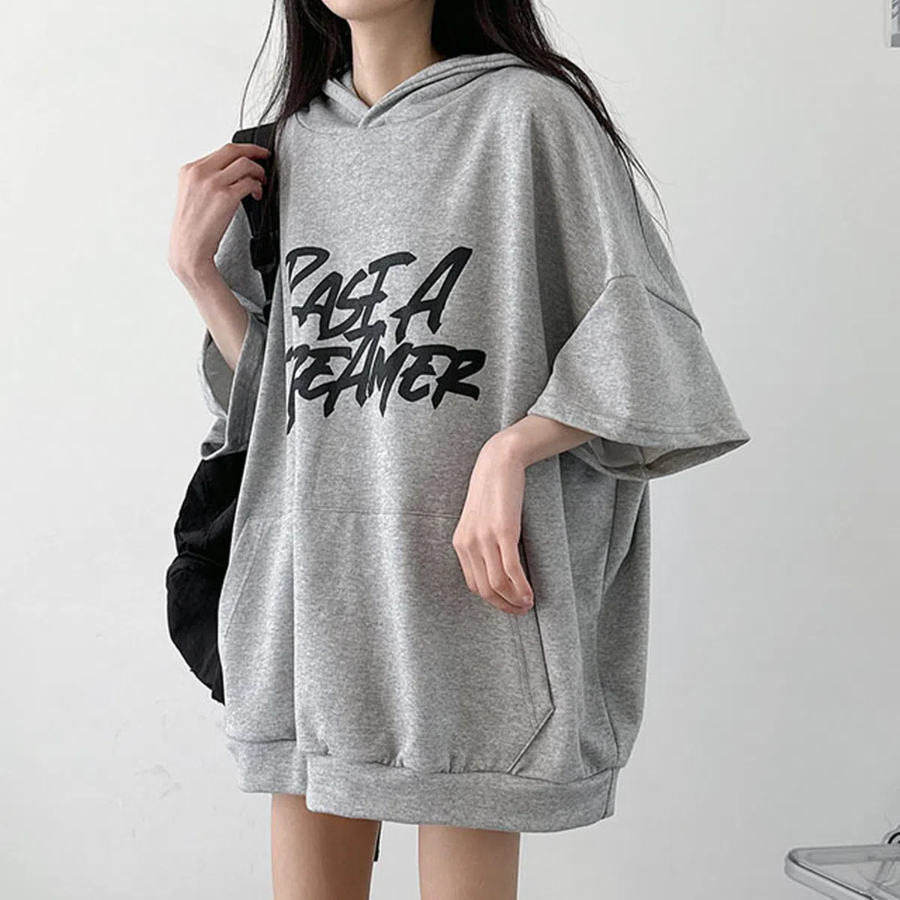 Dream Lettering – оверсайз худи-футболка с коротким рукавом