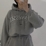 Свободный размер-Серый-Худи