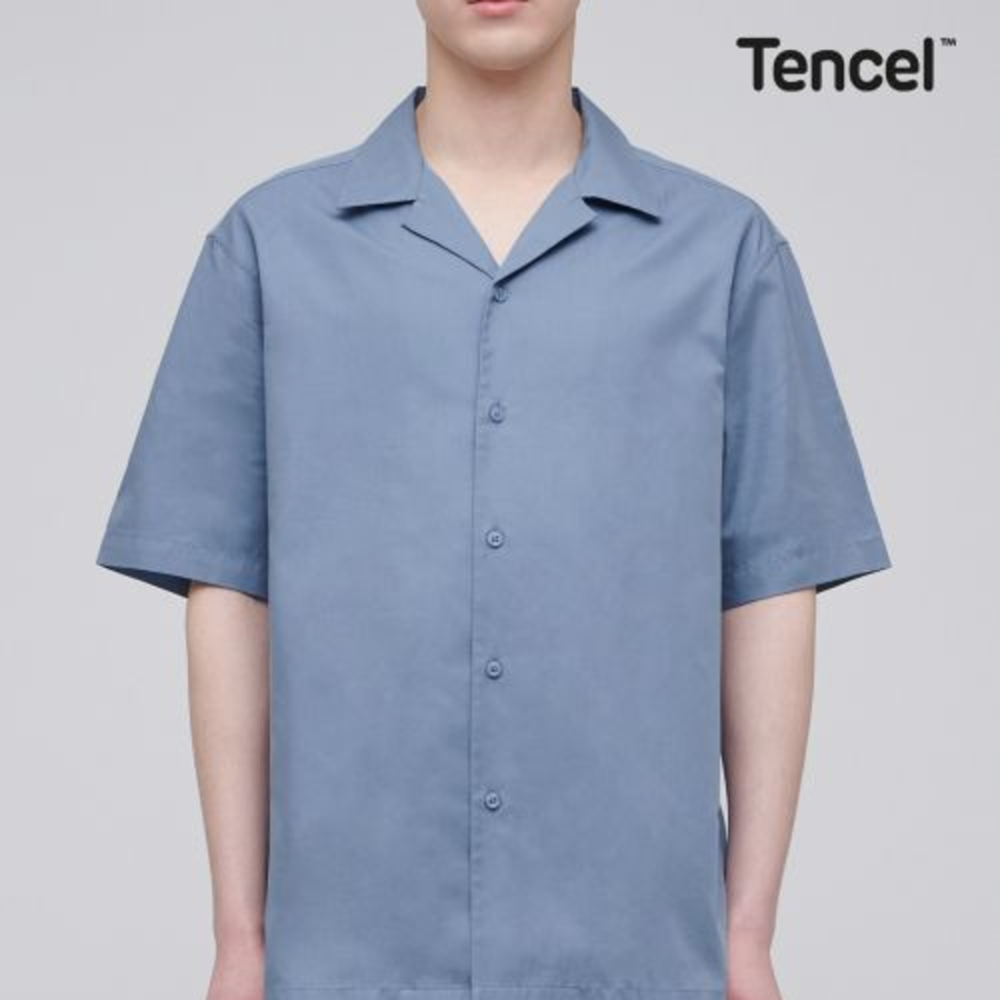 Musinsa Standard Open Collar Short Sleeve Shirt – Blue
