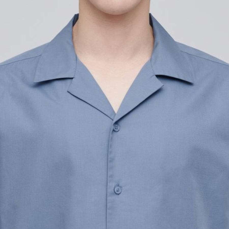Musinsa Standard Open Collar Short Sleeve Shirt – Blue