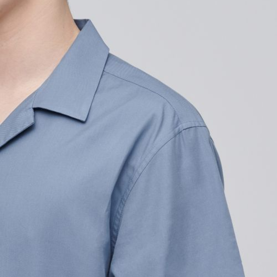 Musinsa Standard Open Collar Short Sleeve Shirt – Blue