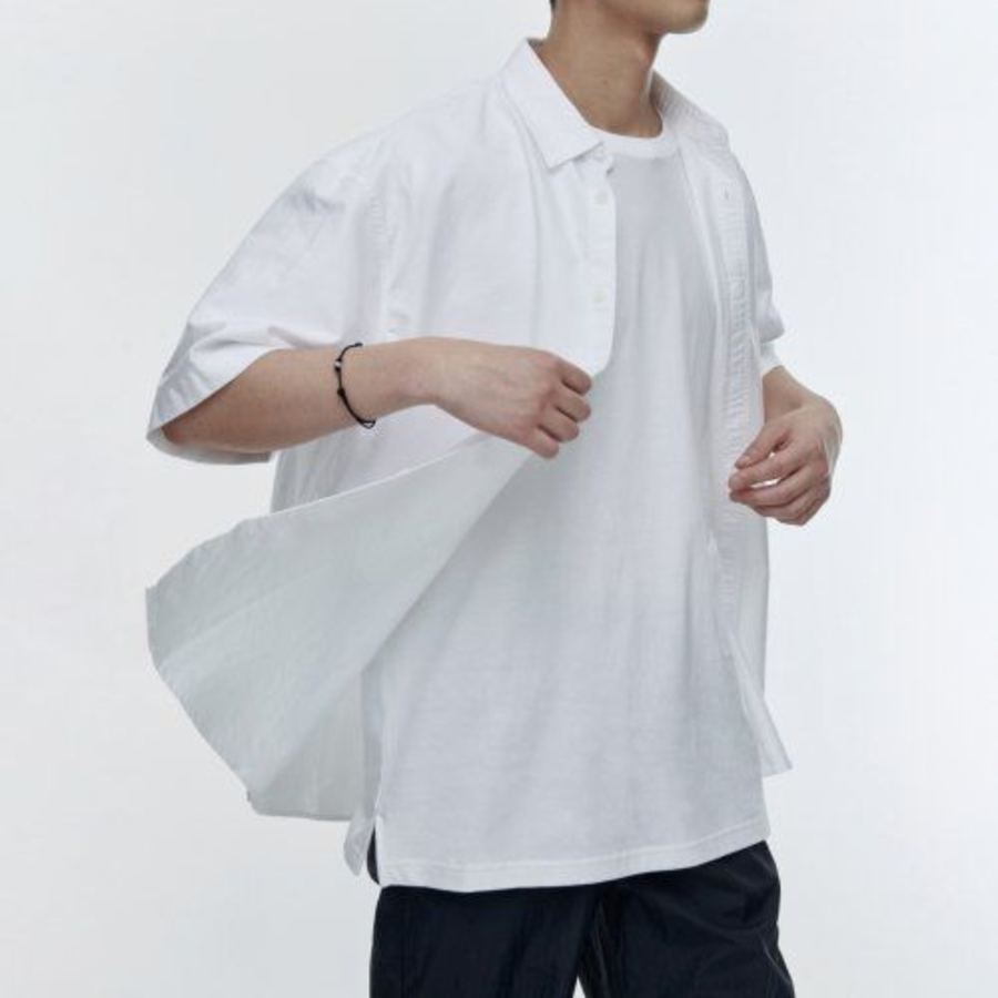 Musinsa Standard Oversized Oxford Short Sleeve Shirt – White