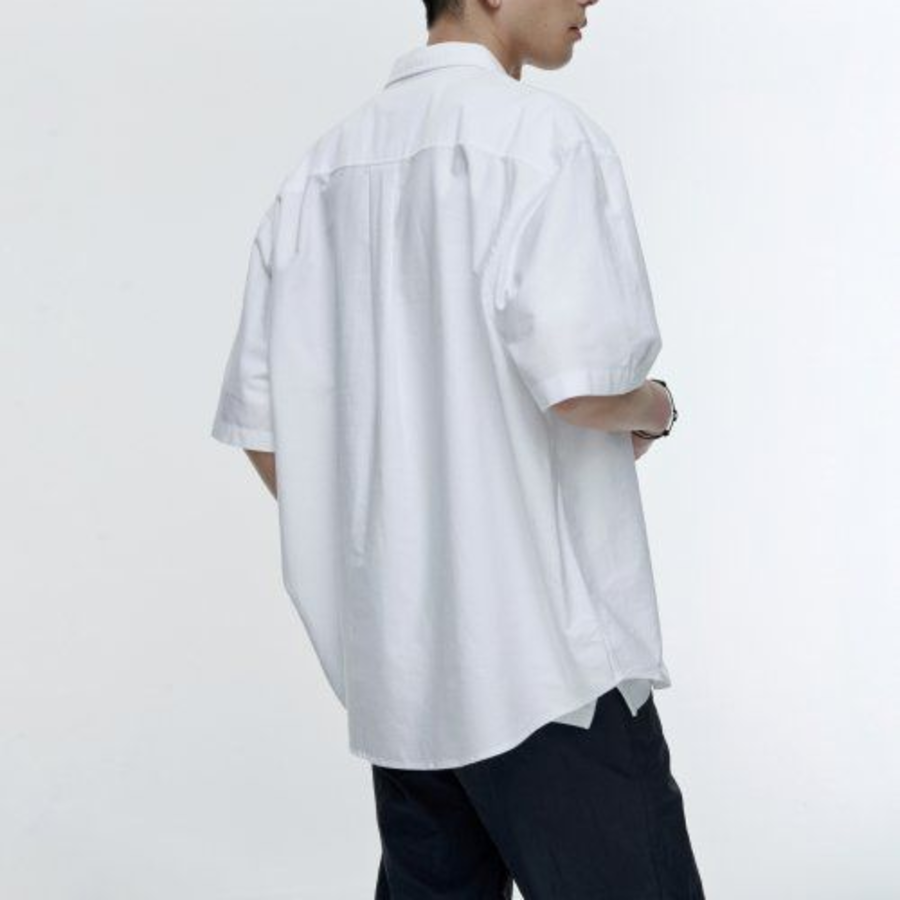 Musinsa Standard Oversized Oxford Short Sleeve Shirt – White