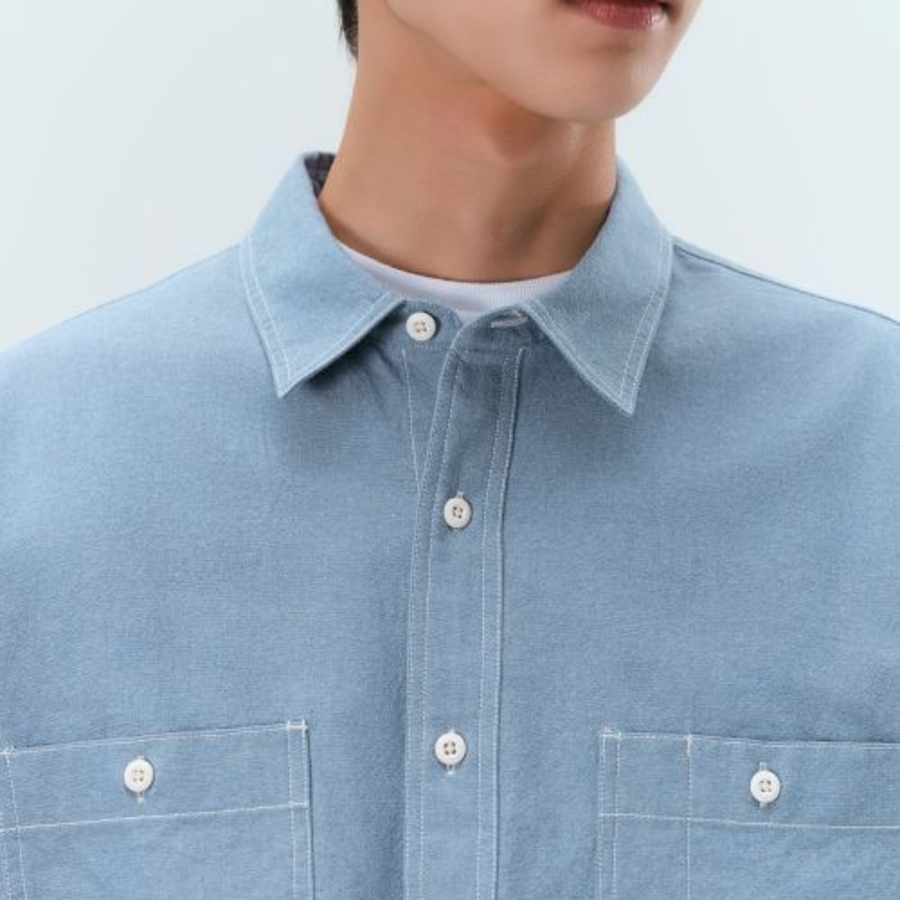 Musinsa Standard Chambray Work Shirt – Light Blue