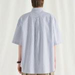 Melange Master Overfit Stripe Oxford Half Sleeve Shirt – Blue/Stripe