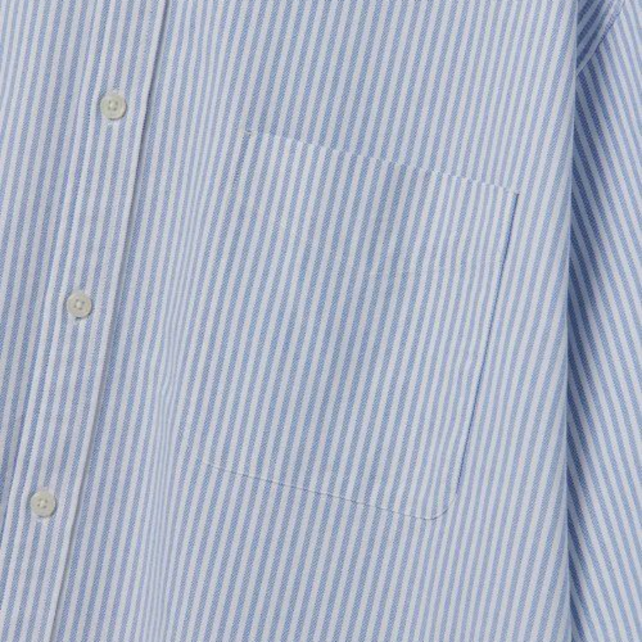 Melange Master Overfit Stripe Oxford Half Sleeve Shirt – Blue/Stripe
