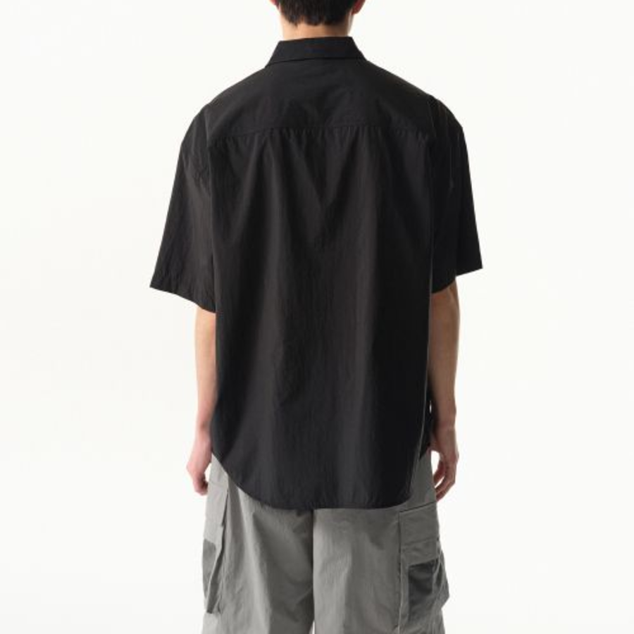 Musinsa Standard City Leisure Lightweight Nylon Oversized Short Sleeve Shirt – Black