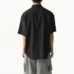 Musinsa Standard City Leisure Lightweight Nylon Oversized Short Sleeve Shirt – Black