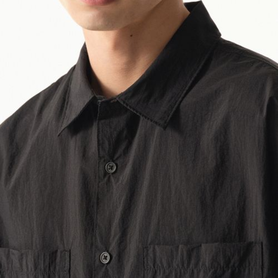Musinsa Standard City Leisure Lightweight Nylon Oversized Short Sleeve Shirt – Black