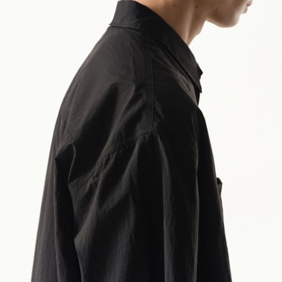 Musinsa Standard City Leisure Lightweight Nylon Oversized Short Sleeve Shirt – Black