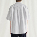 Melange Master Overfit Stripe Oxford Half Sleeve Shirt – Grey