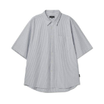 Melange Master Overfit Stripe Oxford Half Sleeve Shirt – Grey
