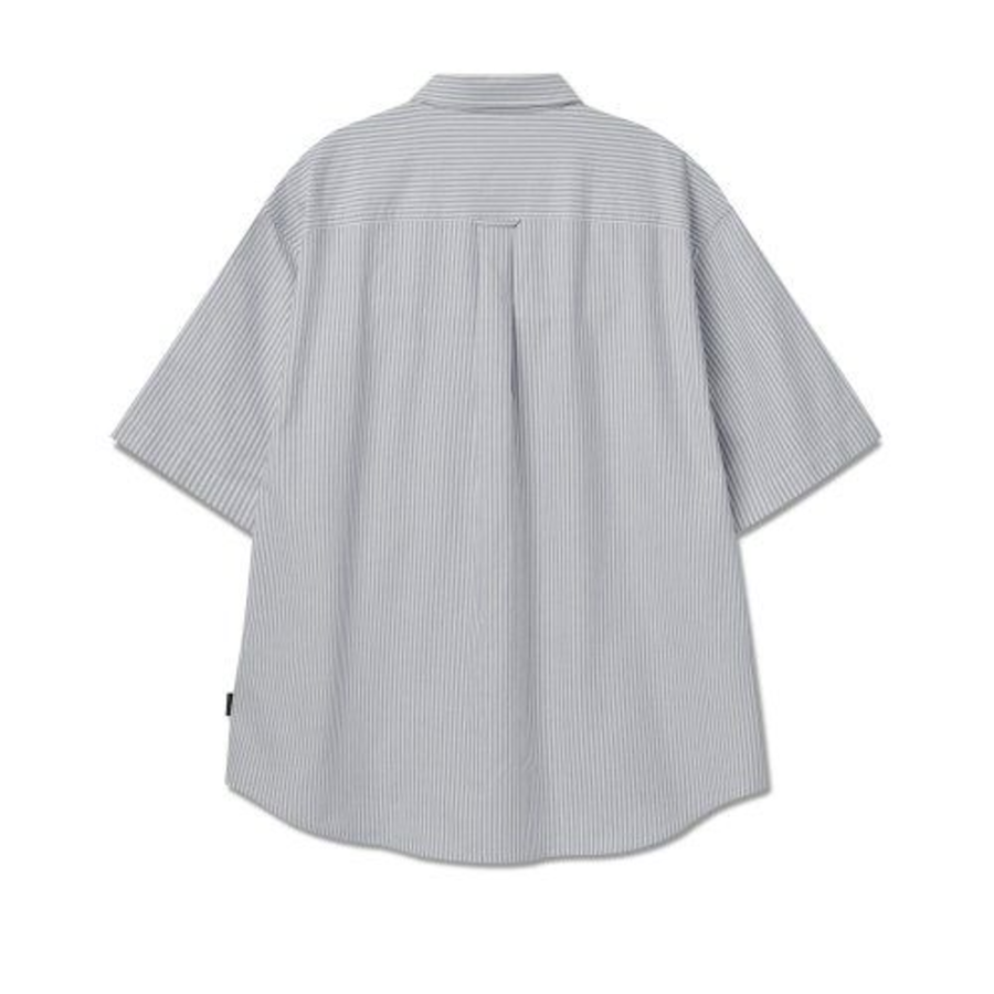 Melange Master Overfit Stripe Oxford Half Sleeve Shirt – Grey