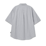 Melange Master Overfit Stripe Oxford Half Sleeve Shirt – Grey