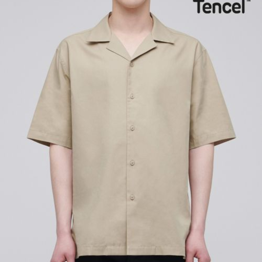 Musinsa Standard Open Collar Short Sleeve Shirt – Beige