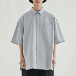 Melange Master Overfit Oxford Half Sleeve Shirt – Grey