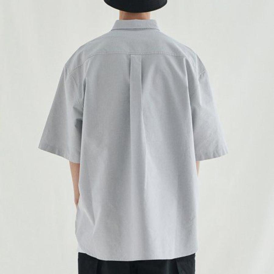 Melange Master Overfit Oxford Half Sleeve Shirt – Grey