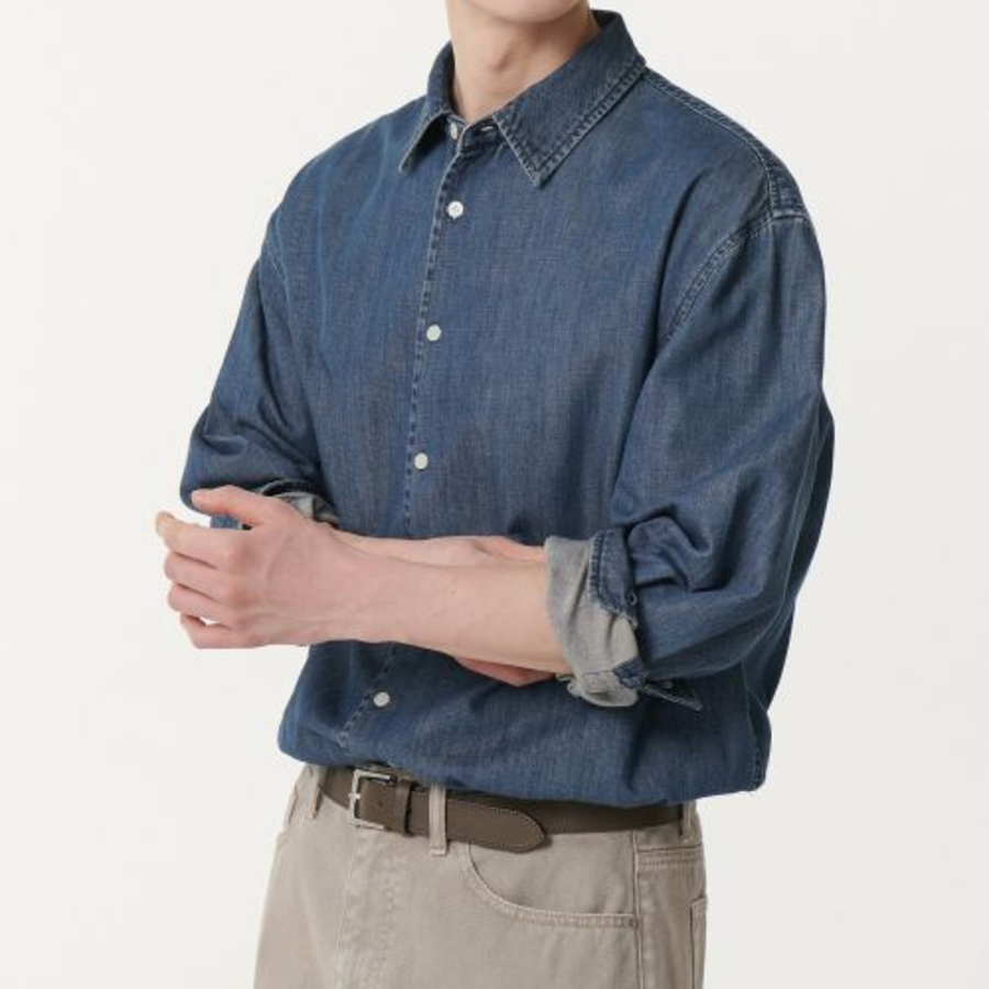 Musinsa Standard Relaxed Fit Denim Shirt – Indigo