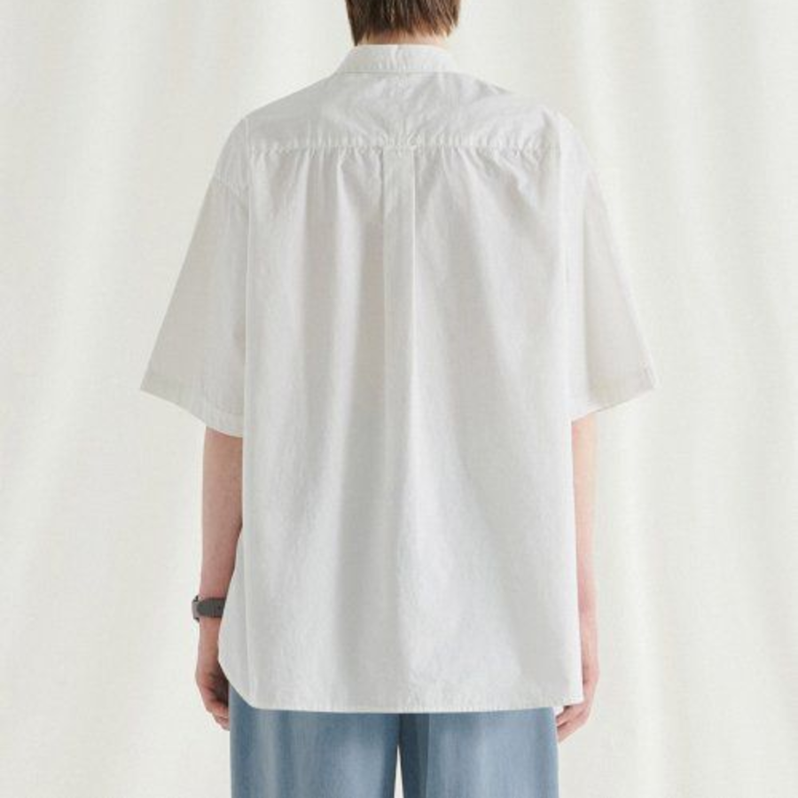 Melange Master Overfit Half Sleeve Mellow Shirt – White