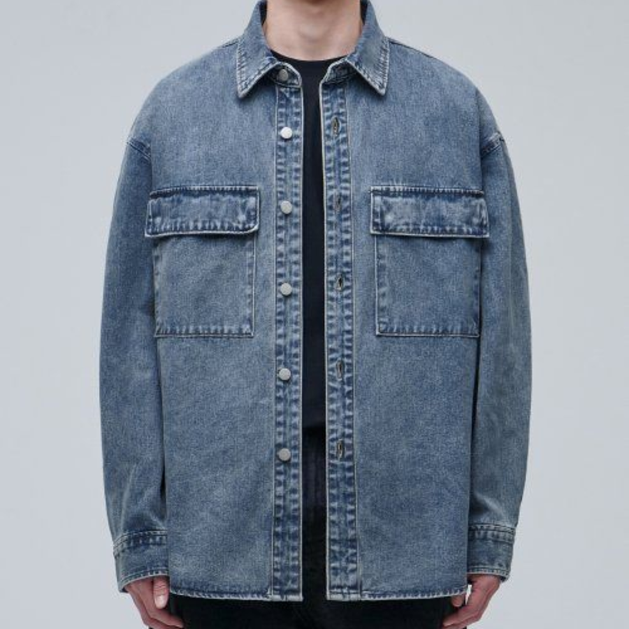 Musinsa Standard Oversized Double Pocket Denim Shirt – Indigo